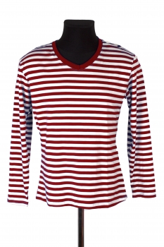 Damen Ringelshirt Ringelpulli Karnevalskostüm Bekleidung Rot Weiss